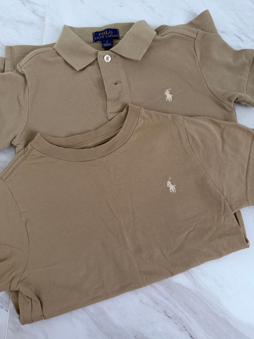 Ralph Lauren Kids Tan Polo and Tee Duo